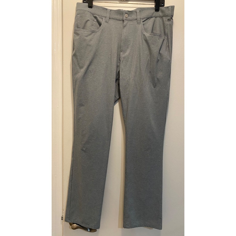 PGA Tour Mens Golf Performance Pant Stretch Flat Front Gray Size 34 x 30 comfort